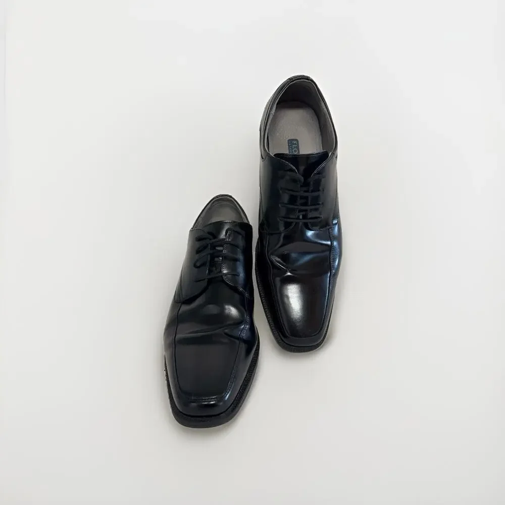 Florsheim Men’s Forum Moc Toe Oxford Dress Shoes Black Leather Size 10D